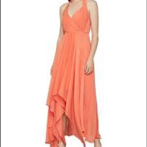 BCBG Crinkle Chiffon Handkerchief-Hem Dress Size S